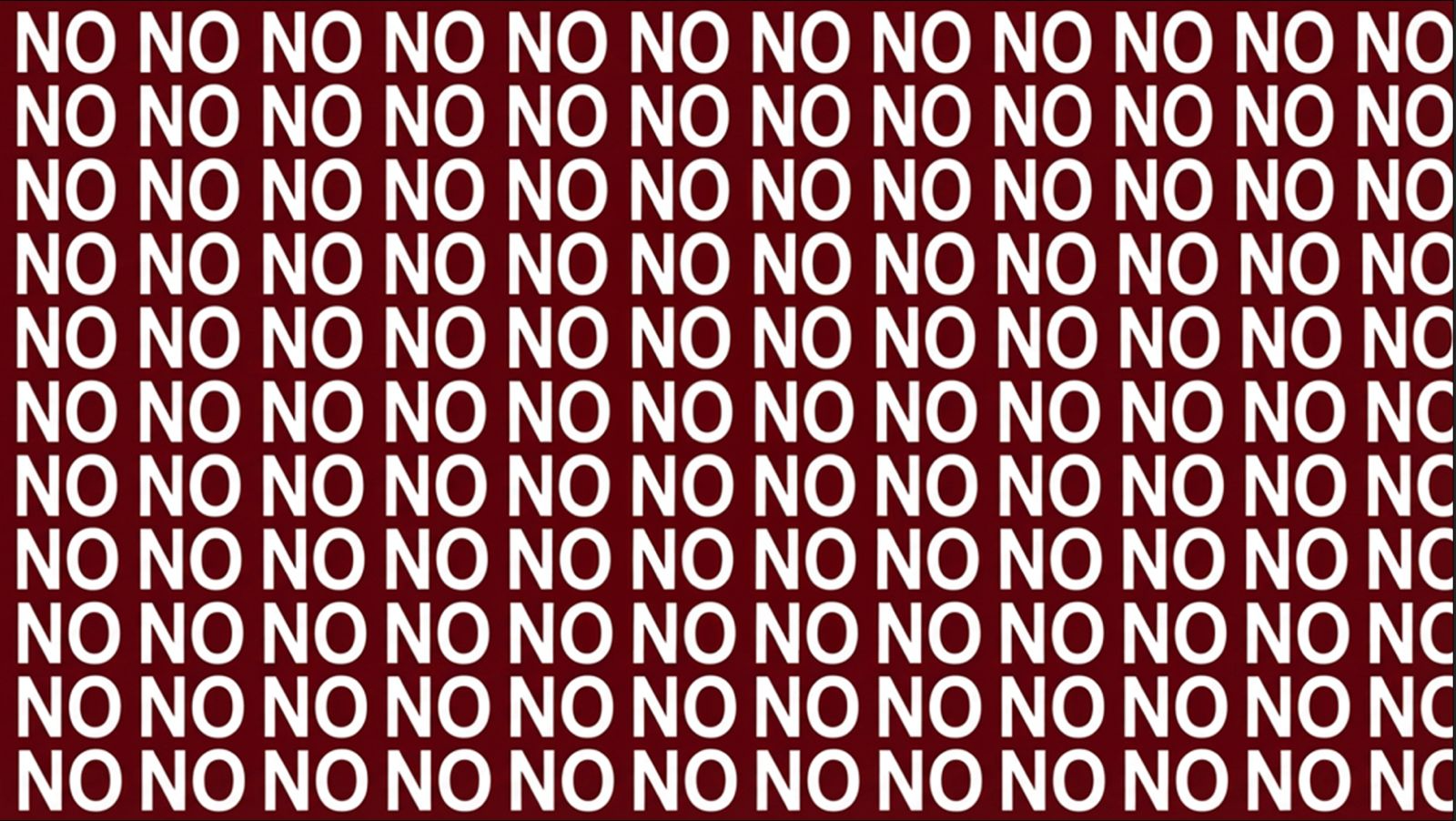 Pattern formato dalla ripetizione della parola "no"