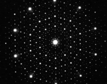 Electron diffraction pattern from an icosahedral quasicrystal.