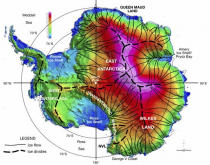 Mappa dello spessore dei ghiacci in Antartide