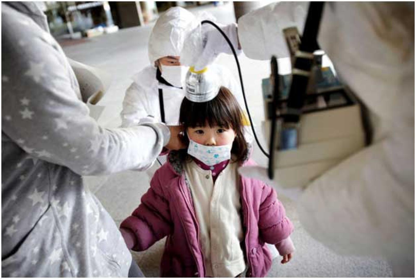 A child inspected in Fukushima prefecture, Japan