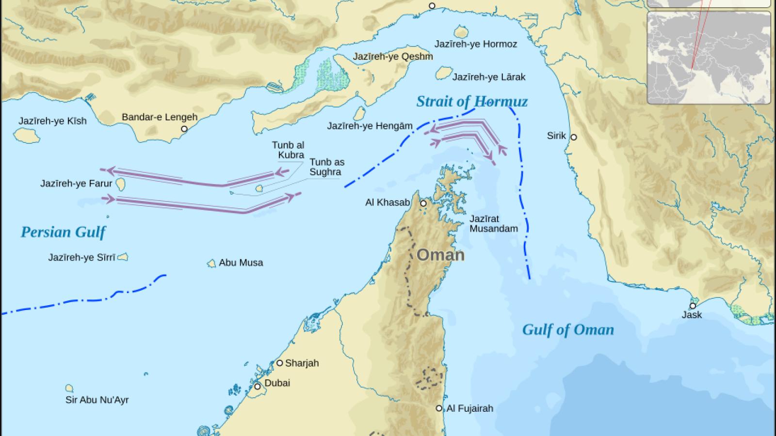 Carta geografica dello Stretto di Hermuz