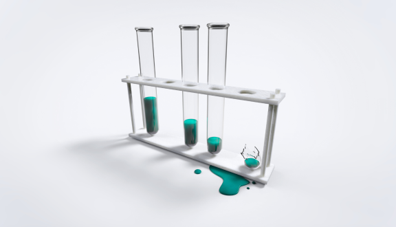 provette di cui una rotta