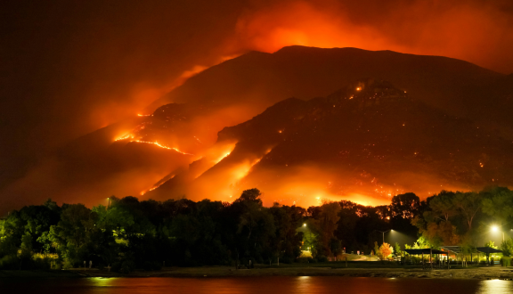 incendio in montagna