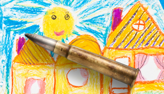 Proiettile su disegno infantile