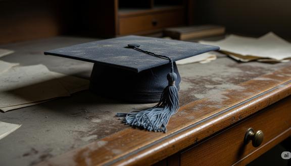 tocco impolverato appoggiato su una vecchia scrivania