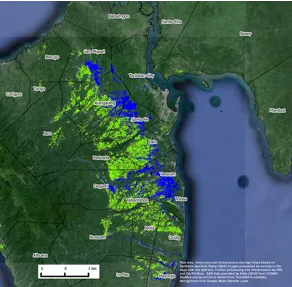 Foto 1: una delle mappe elaborate dall’IRRI per aiutare il governo filippino nella sua opera di recupero delle aree soggette al tifone Haiyan. (Clicca qui per vedere le altre…