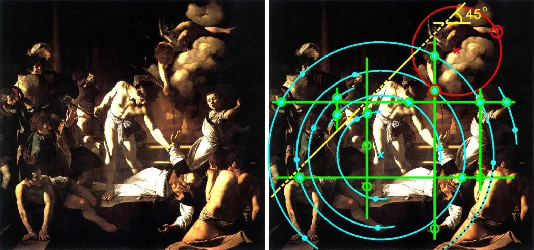 Figura 1- Michelangelo Merisi da Caravaggio, Martirio di San Matteo, 1599-1600, olio su tela, 323 ´ 343 cm. Cappella Contarelli, San Luigi dei Francesi, Roma. (ingrandisci)