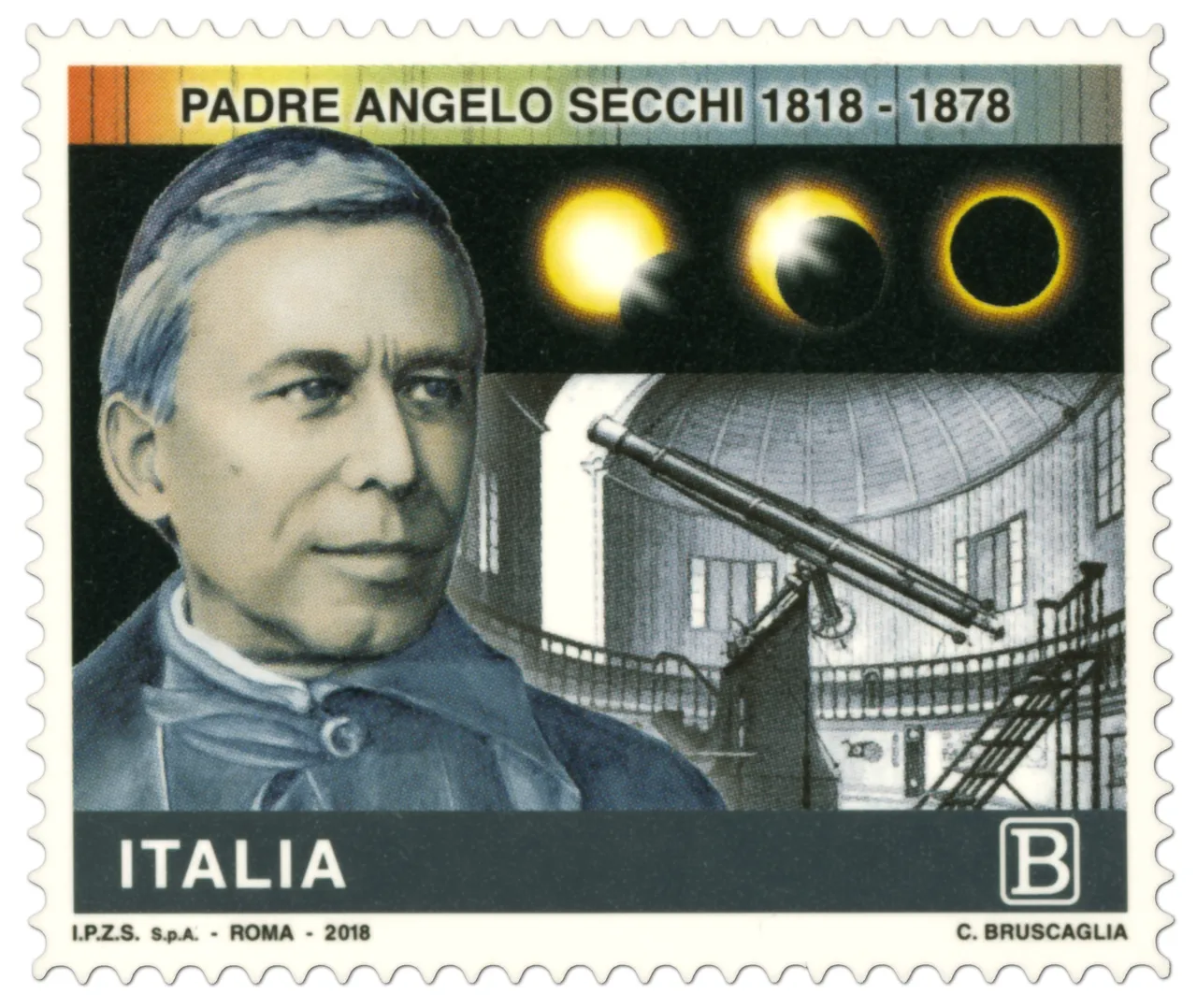Francobollo commemorativo dedicato ad Angelo Secchi