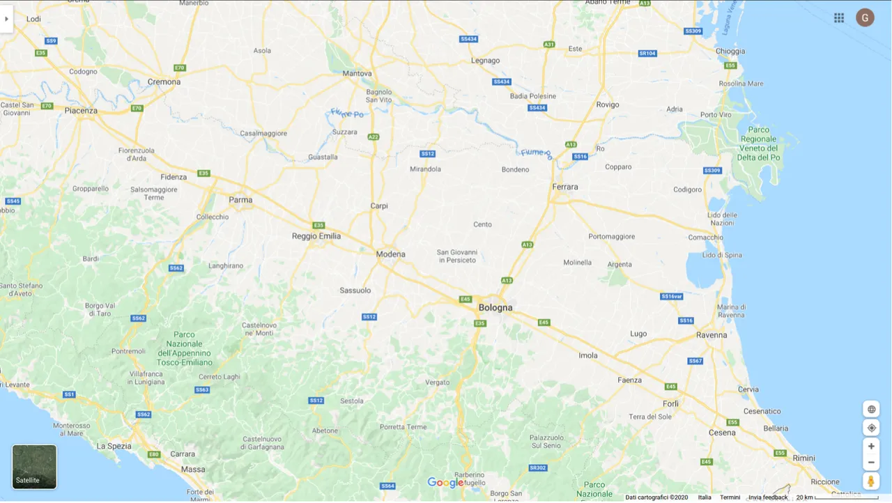 Figura 4. Mappa delle province dell’Emilia Romagna e relativa rete autostradale