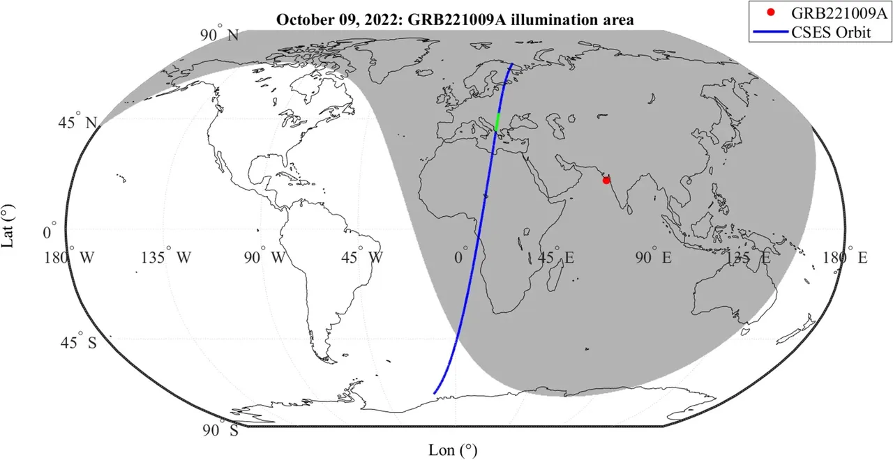 I satelliti INTEGRAL e CSES misurano insieme gli effetti del GRB221009A sulla ionosfera