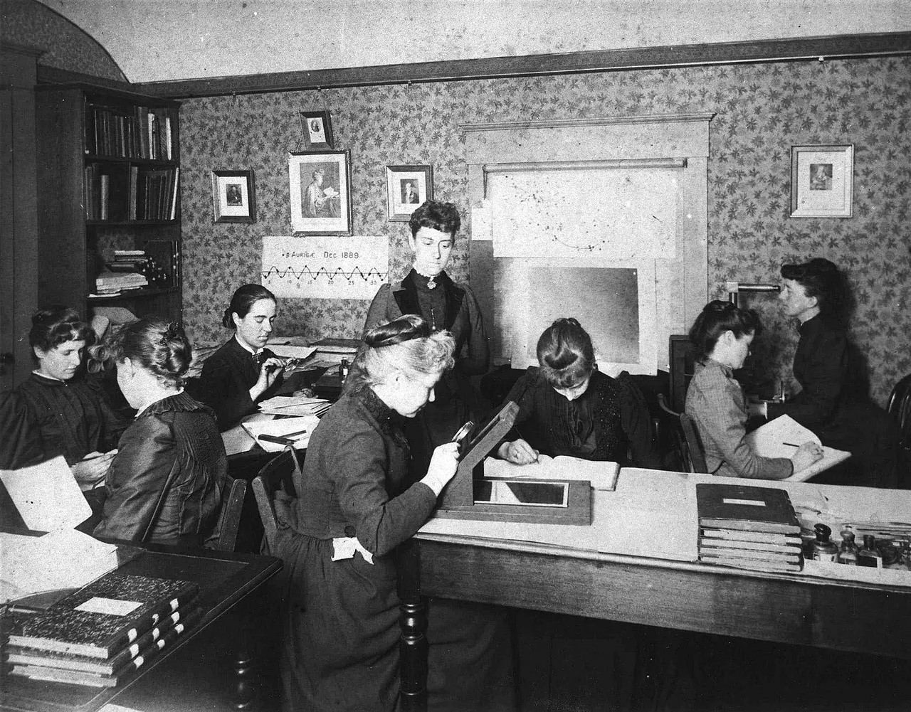 Le calcolatrici di Harvard, in un’immagine datata attorno al 1890