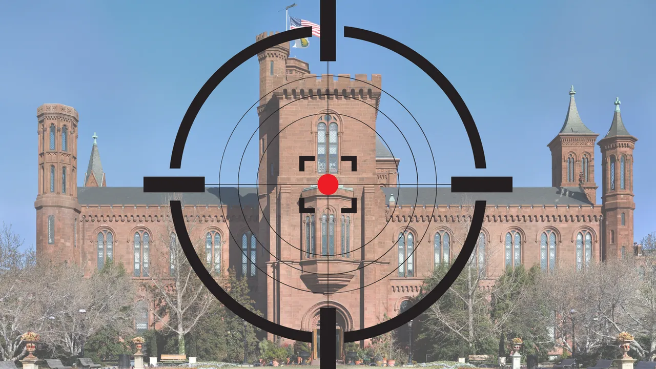 Istituto della Smithsonian Institution con davanti un mirino