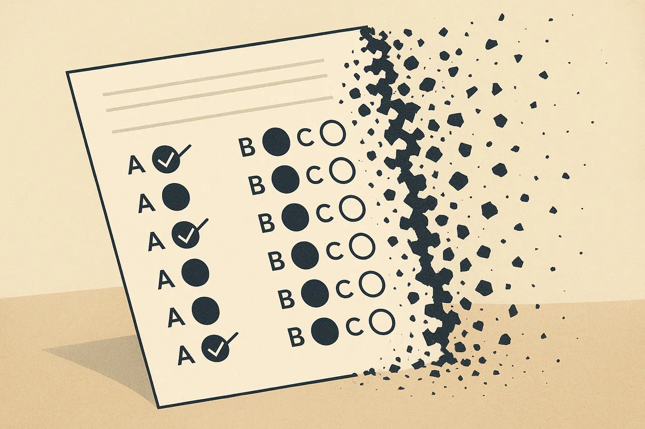 immagine di un quiz che si sgretola