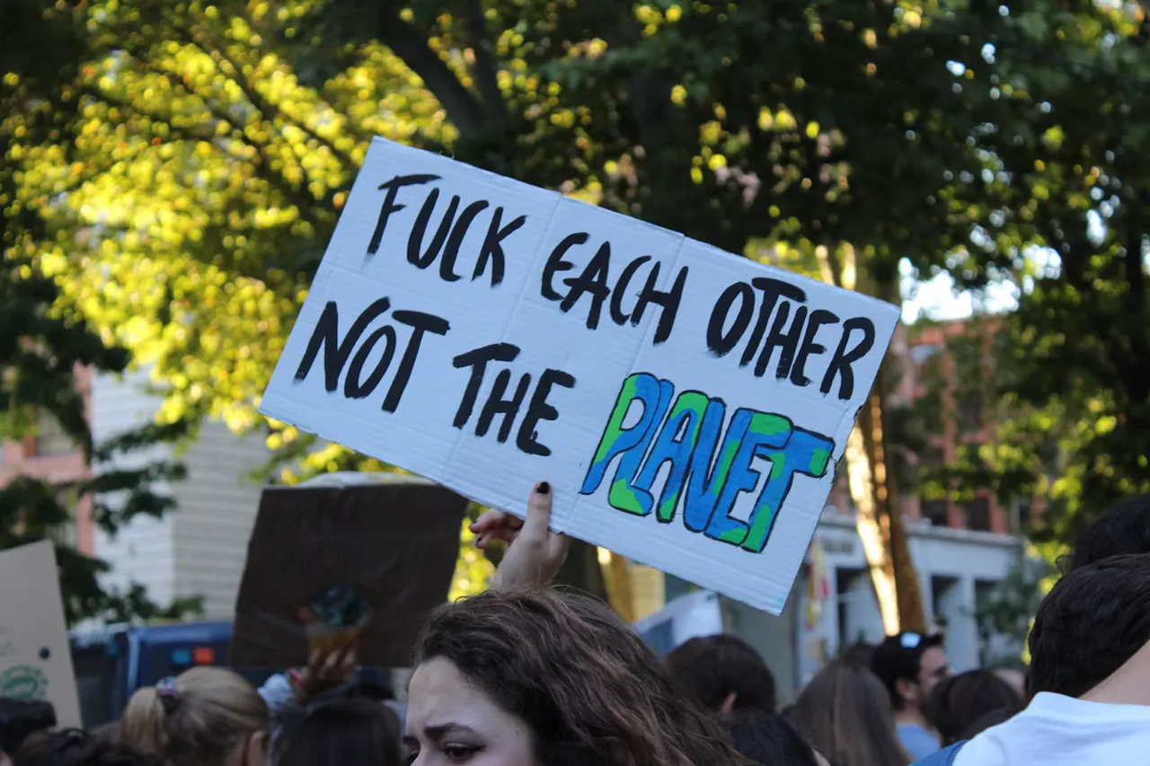 cartello di manifestazione contro la crisi climatica