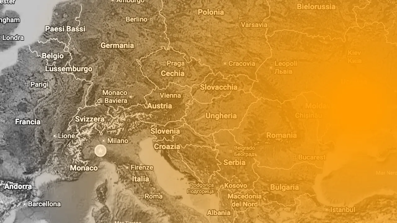 mappa europa con sfumatura a partire da ucraina