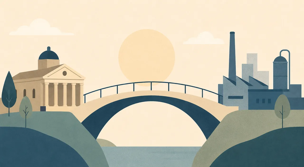 disegno di ponte tra accademia e indistria