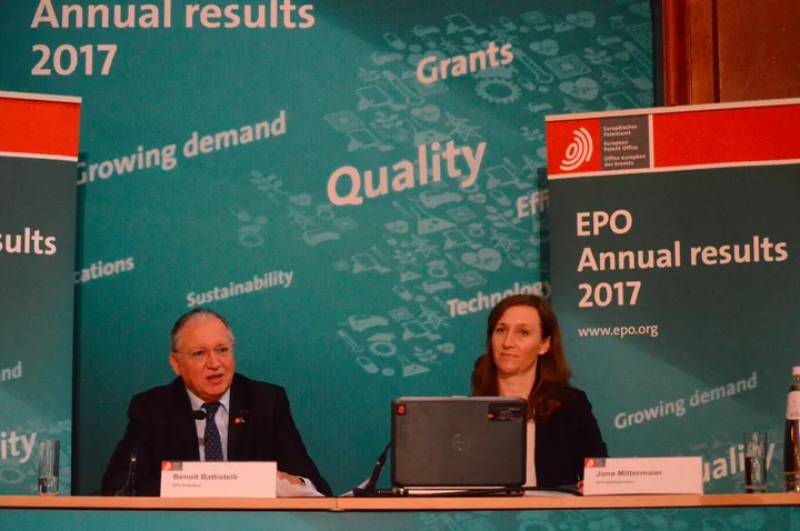 Conferenza stampa European Patent Office, Annual Results 2017.