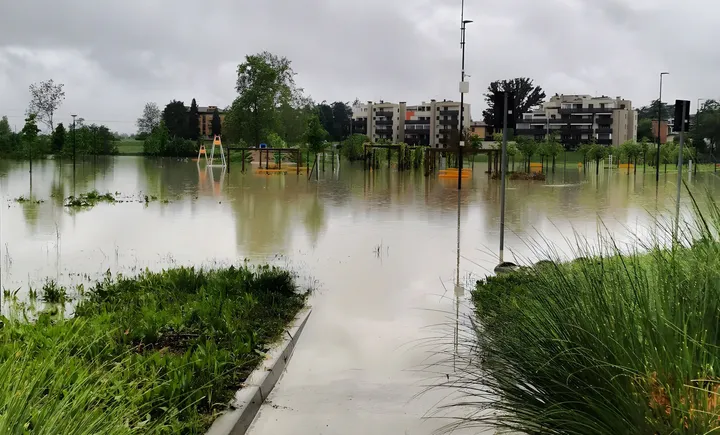 Immagine di parco sommerso da un'alluvione
