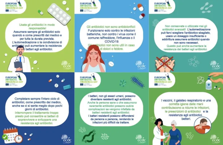 Immagini e testi della campagna dell'ECDC sull'uso corretto di antibiotici