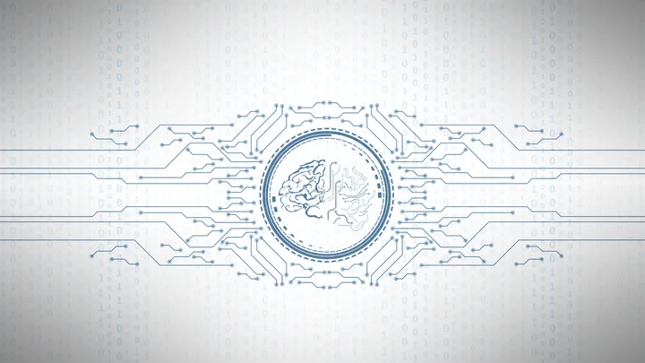 grafica con cervello e chip