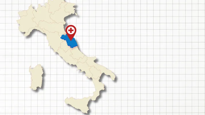 mappa italiana con regione marche evidenziata