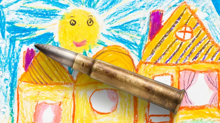 Proiettile su disegno infantile