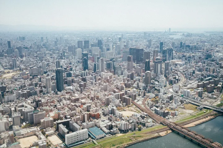 Veduta aerea di Osaka