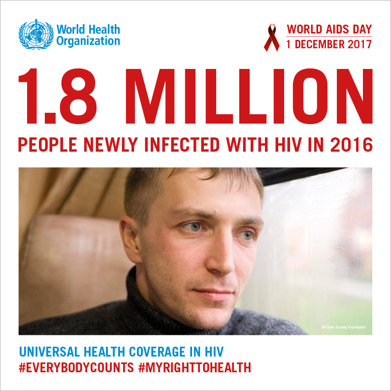 Infografica per il World Aids Day 2017, 1 dicembre 2017. Credit: World Health Organization. 